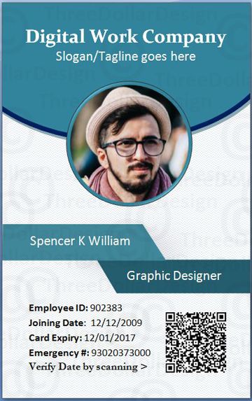 Employee Id Card Photoshop Template Free Download